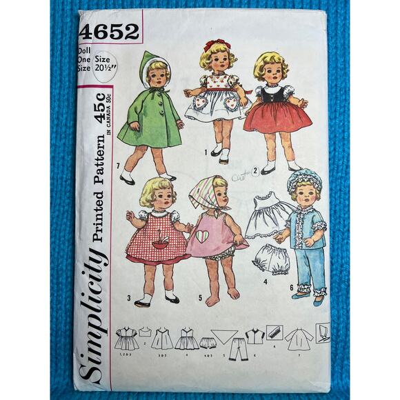 simplicity 4652 pattern doll 20.5in chatty cathy - Picture 1 of 5